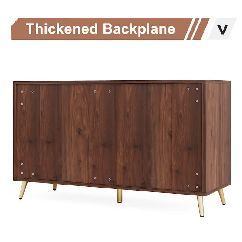 6-Drawer Double Dresser for Bedroom, 47-inch Chest of Drawers with Metal Legs for Living Room
