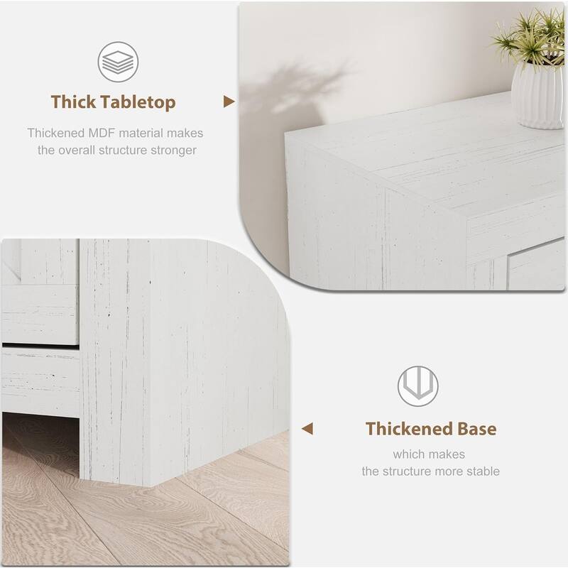 Farmhouse TV Stand for 75/80 Inch TVs, 70" Long Entertainment Center for Living Room