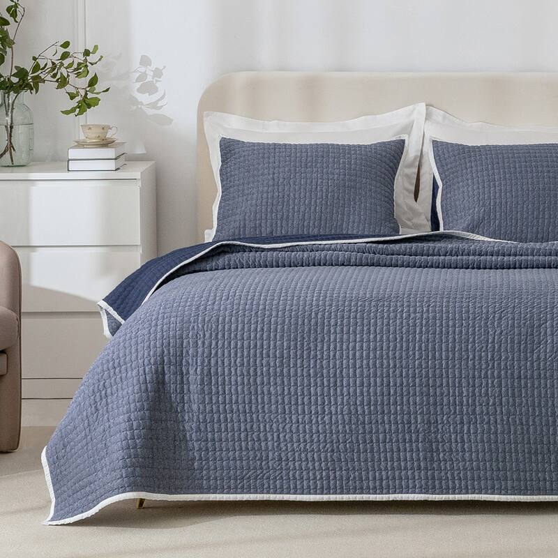 Cotton Reversible 3 Piece Quilt Set
