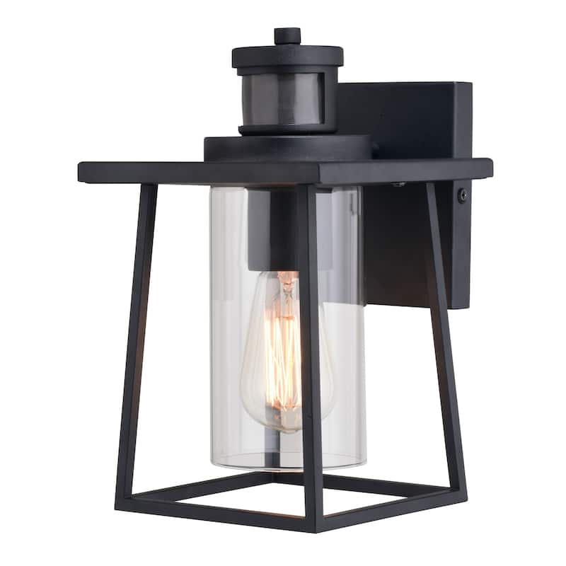 Vaxcel Lighting T0729 Geneva 11" Tall Outdoor Wall Sconce with Clear - Textured Black