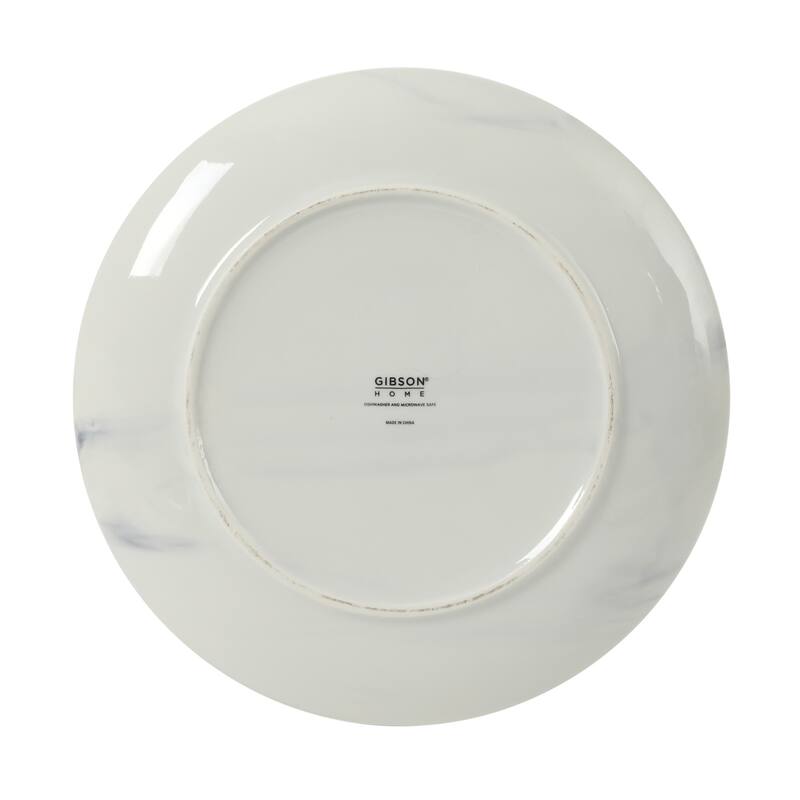 Gibson Home Cloudlight 12 Piece Plates and Bowls Dishes - Decorated Porcelain Ceramic Dinnerware Set - Service for 4