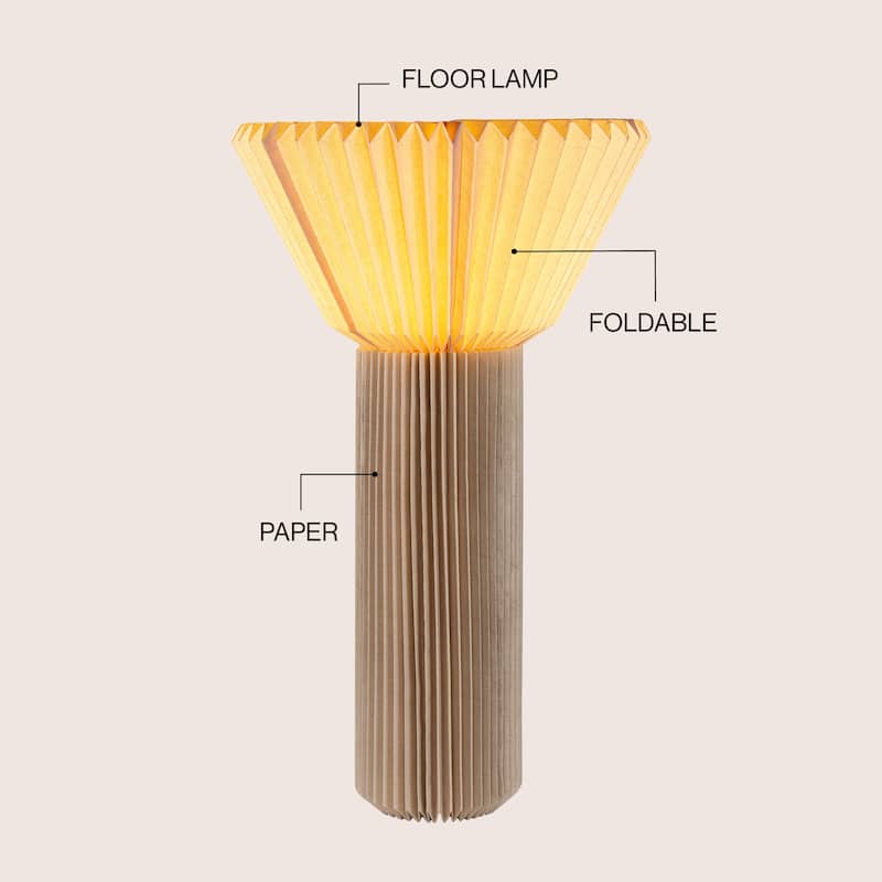 Archer 37" Modern Pleated Shade Floor Lamp