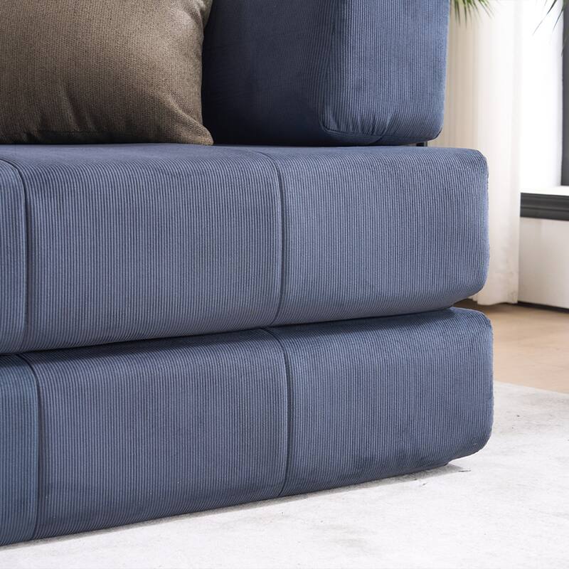 Versatile Convertible Sofa Bed with Plush Pillows for Any Living Space