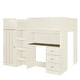 preview thumbnail 9 of 11, Wood Full Size Loft Bed with Built-in Wardrobe, Desk, Shelves, Drawers