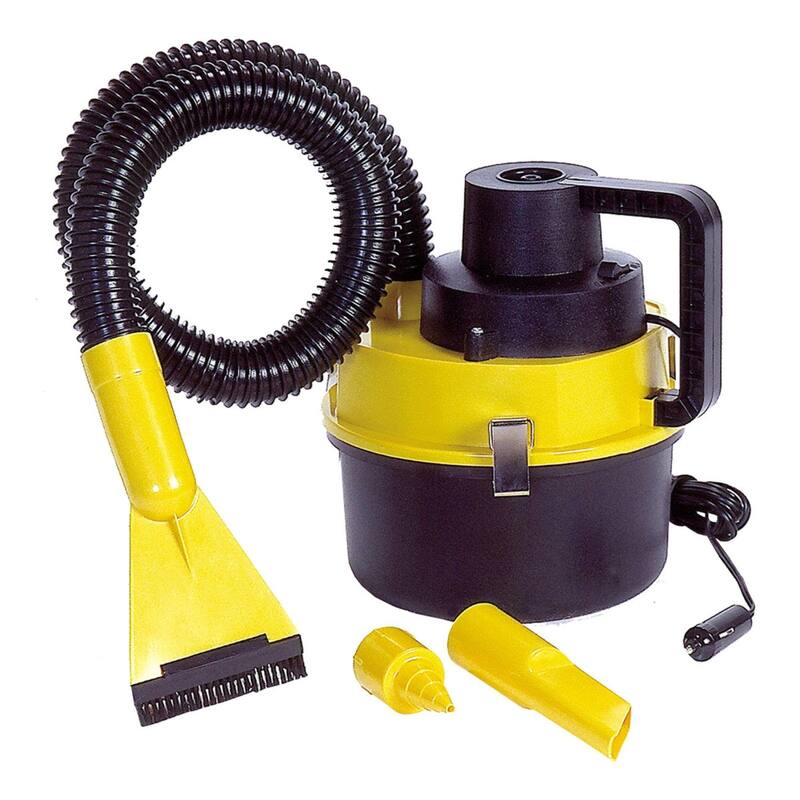 Koolatron 12V Portable Wet/Dry Canister Vacuum and Inflator w/ 4 Nozzles - Yellow/Black
