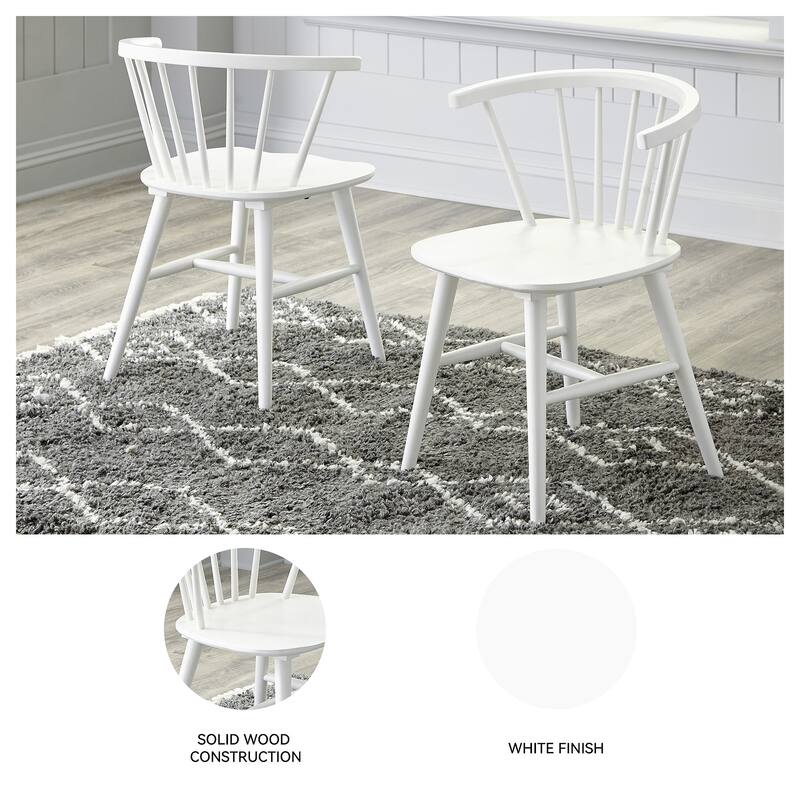 Signature Design by Ashley Grannen White Solid Wood Dining Chairs (Set of 2) - 22"W x 21"D x 30"H