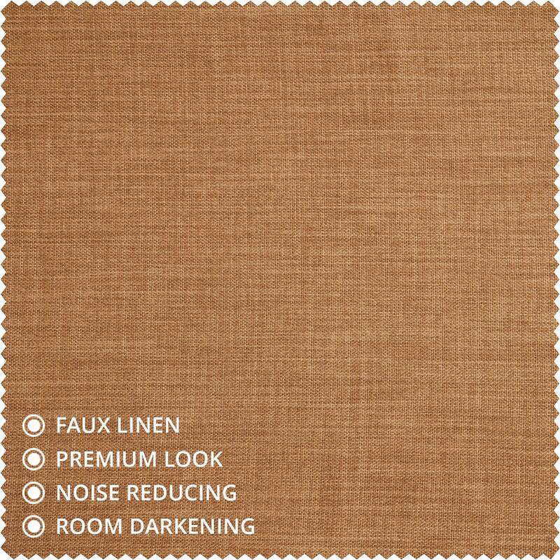 Exclusive Fabrics Textured Faux Linen Room Darkening Curtains for Bedroom & Living Room Curtains (1 Panel)