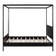 preview thumbnail 6 of 7, Queen Size Wooden Canopy Platform Bed with Headboard and Footboard Underbed Storage ,Slat Support Leg