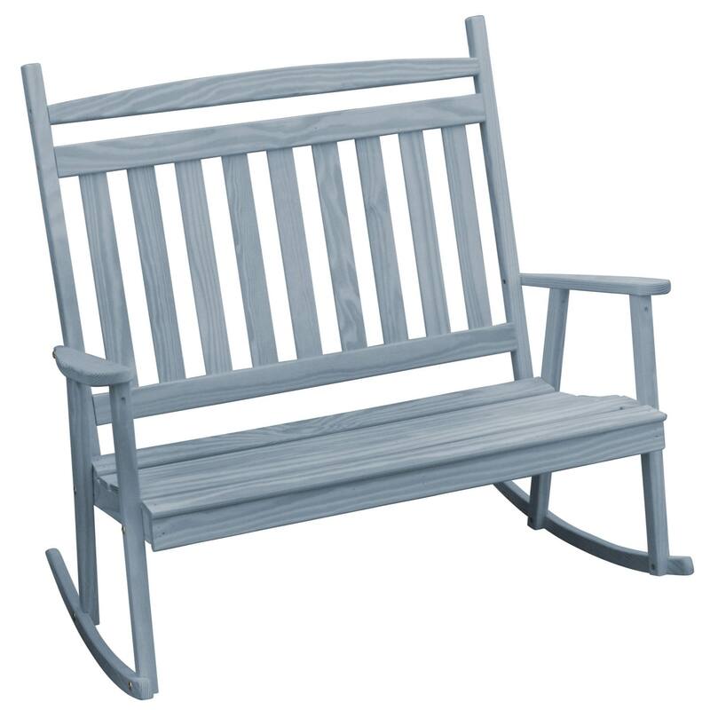 Pine Double Classic Porch Rocker - Gray Stain