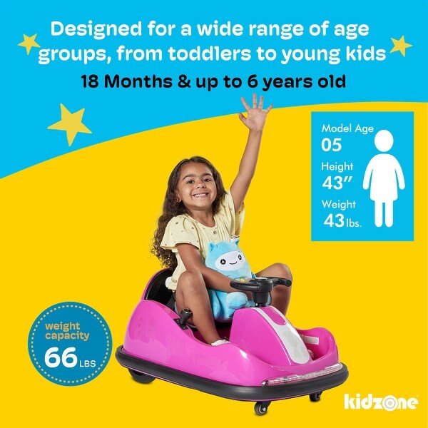 Kidzone 12V Kids Ride On 360 Spin Electric Bumper Car - Bed Bath