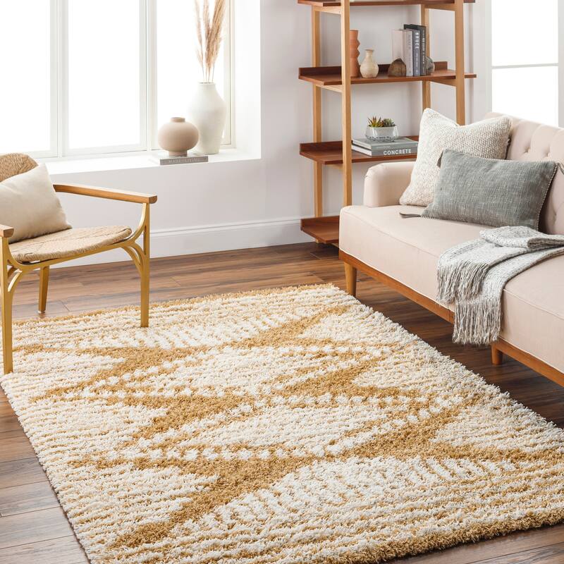 Livabliss Madini Moroccan Diamond Plush Area Rug - Golden Yellow - 7' 10" x 10' 3"