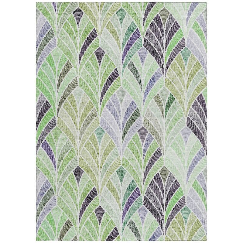 HomeRoots Geometric Transitional Rectangle Outdoor Rug
