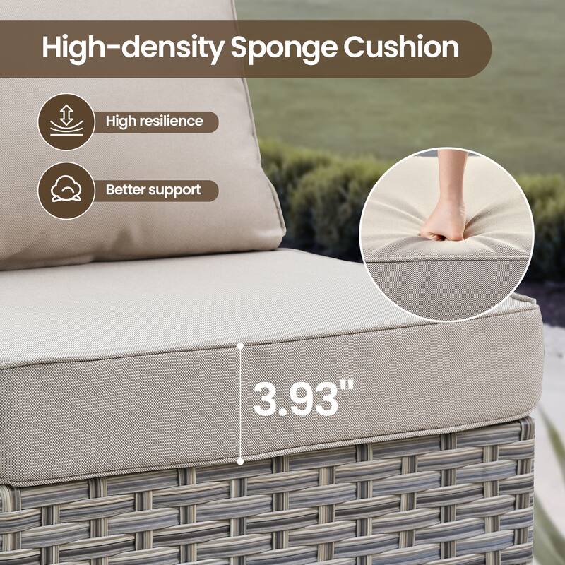 XIZZI 8-Piece Outdoor Wicker Furniture Sectional Swivel Chairs Set