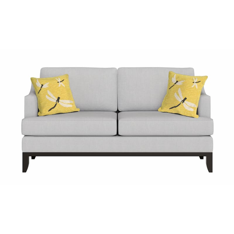 Liora Manne Frontporch Dragonfly Indoor/Outdoor Pillow Yellow 18" Square
