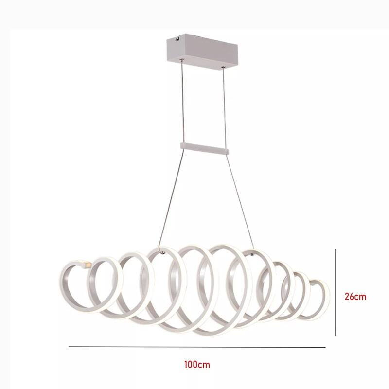 Modern Acrylic LED Wave Chandelier S shape Pendant Light Ceiling Lamps - 39" x 39"