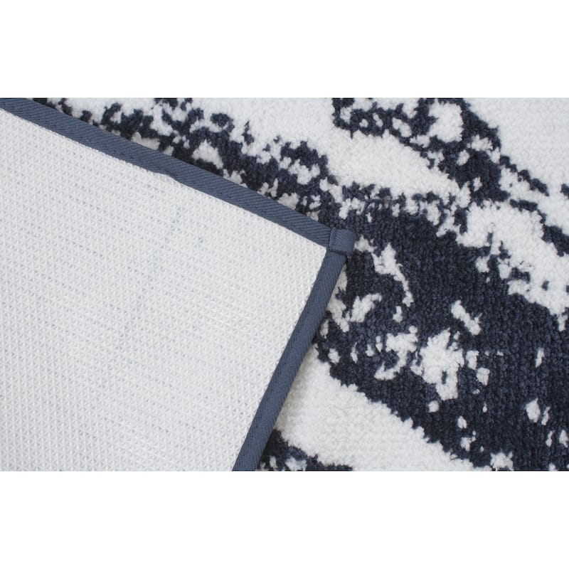 Chesapeake Marble Micro Knitted Bath Runner - 22"X60" - Navy