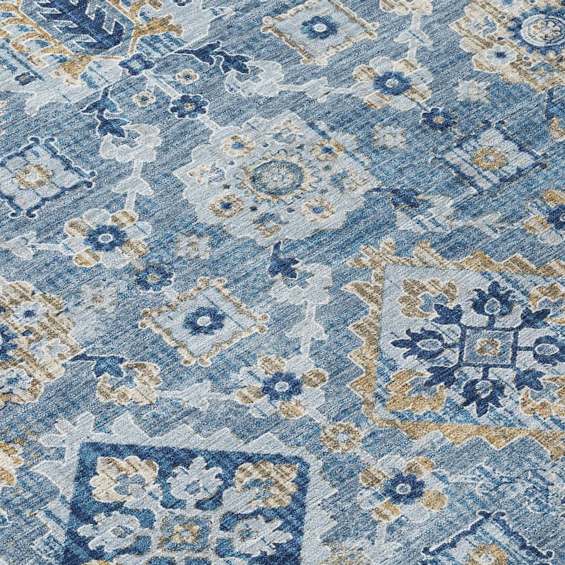 HomeRoots Floral Medallion Traditional Rectangle Outdoor Rug