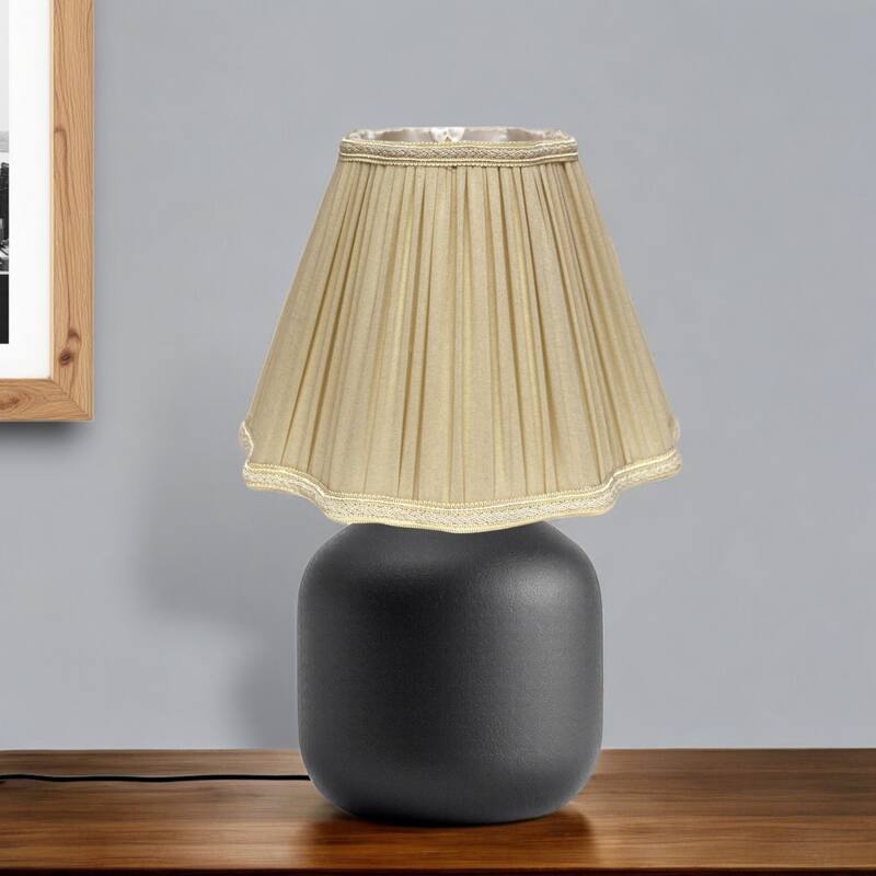 HomeRoots Taupe Shantung Silk Square Lamp Shade - 10