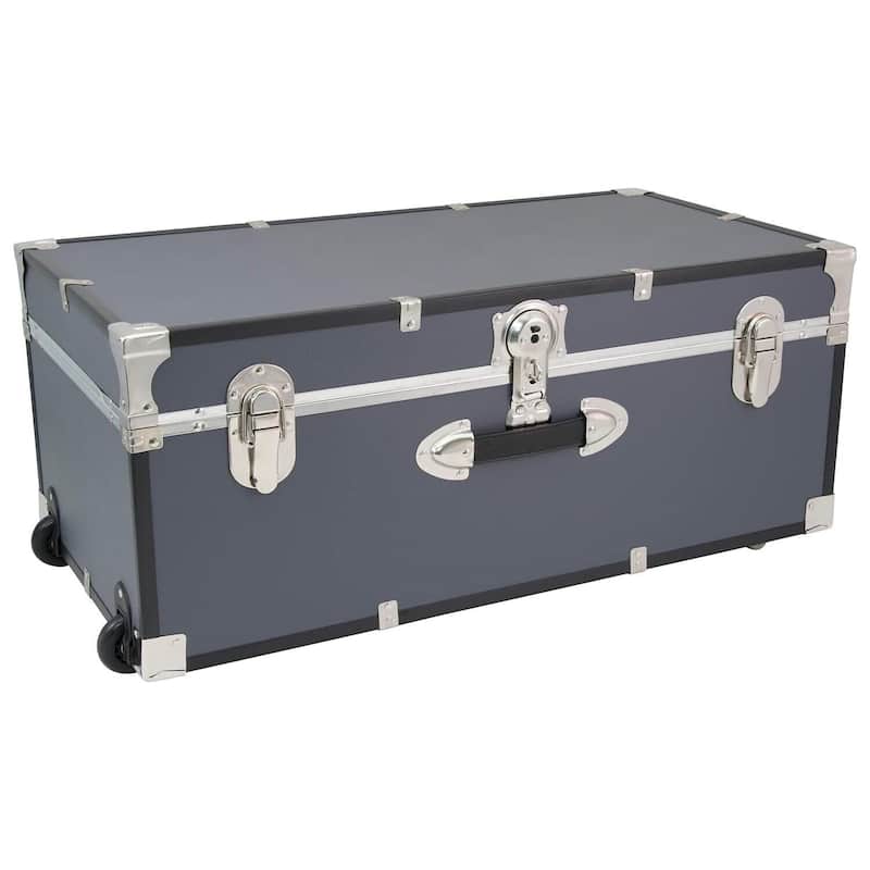 HomeStock Lockable Under Bed Storage Trunk - Heavy Duty Portable Footlocker for College Dorms & Camps with Secure Latch Closure