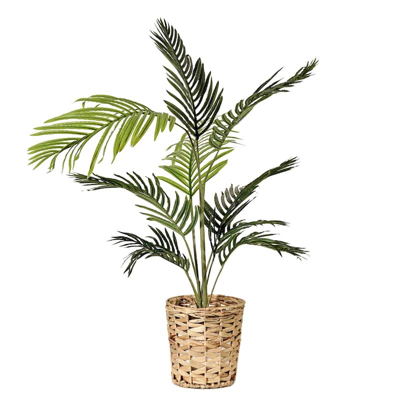 American Art Decor Artificial Faux Tree in White Tapered Ceramic Pot