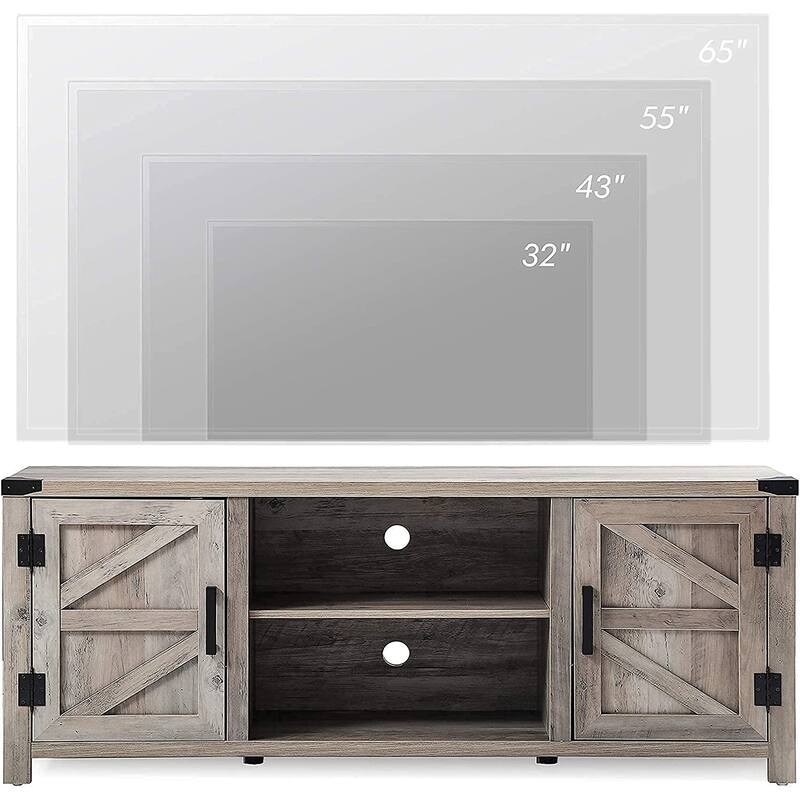 Farmhouse Barndoor TV Stand Entertainment Center for TVs up to 70-inch