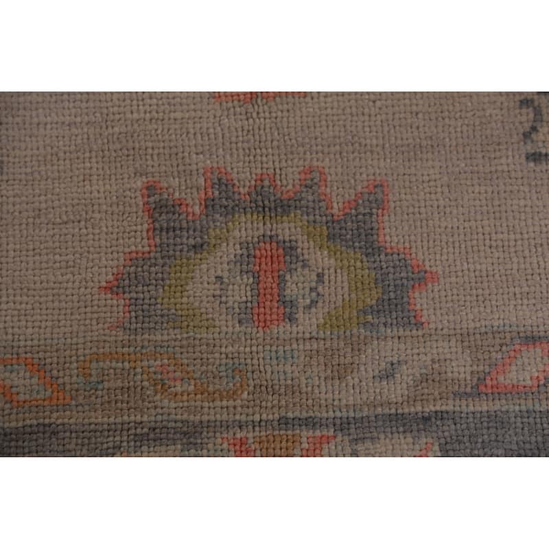 Hand Knotted Oriental 100% Wool Carpet Transitional All-Over Beige & Ivories Oushak Area Rug - 10' 1'' X 7' 10''