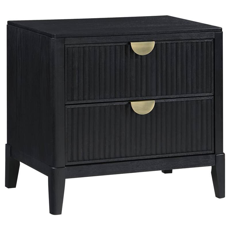 Brookmead 2-drawer Wood Nightstand Black - Black