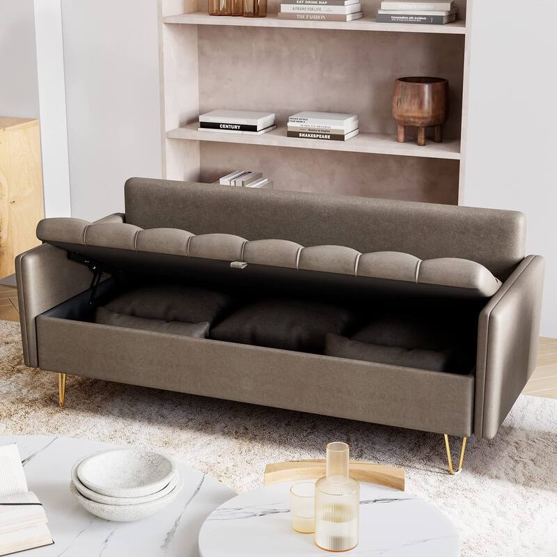 3-Seater Faux Leather Sofa