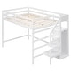 preview thumbnail 29 of 30, Full Size Loft Bed with Built-in Wardrobe Closet, Storage Staircase, Solid Pine Frame, Space-Saving Design