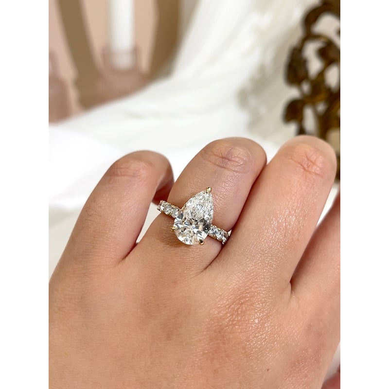 ​Kobelli 6 Carat Lab Grown Diamond Certified 14k Solid Gold Half Eternity Fuji Engagement Ring (EF/VS)