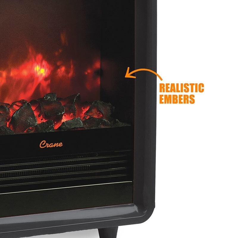 Shop Crane Fireplace Space Heater Adjustable Heat Black