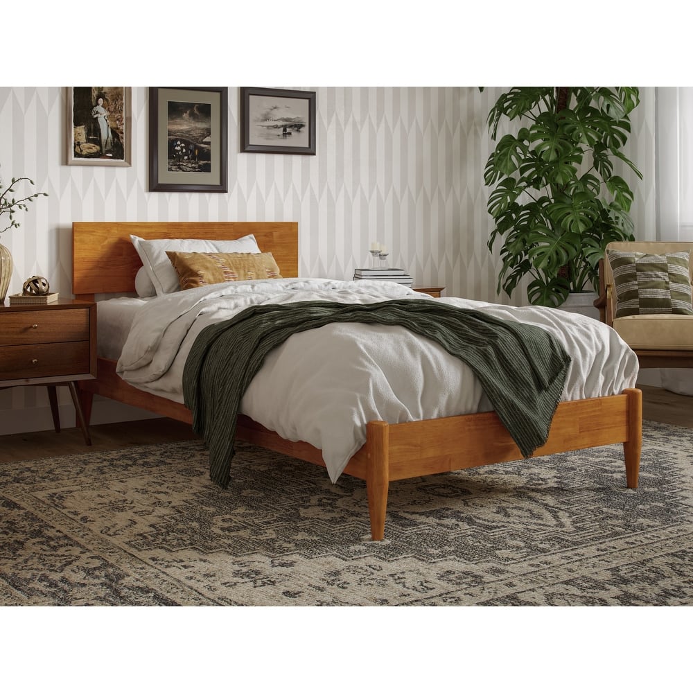 Aria Solid Wood Modern Low Profile Platform Bed