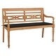 preview thumbnail 1 of 6, vidaXL Batavia Bench with Black Cushion 23.3" Solid Teak Wood - 59.1" x 20.3" x 33.1"
