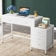 preview thumbnail 18 of 56, Computer Desk with 5 Drawers, Reversible Writing Desk with File Cabinet Printer Stand