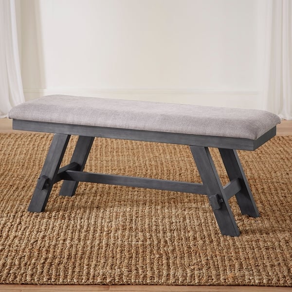 slide 2 of 7, Lawson Dark Espresso Bench Grey