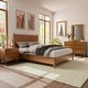preview thumbnail 1 of 16, Furniture of America Beau Midcentury 4-Piece Walnut Wood Full-size Platform Bedroom Set Walnut