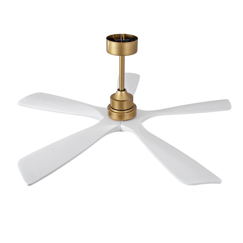 52" Ceiling Fans with Lights and Remote Control, Dimmable LED, Reversible DC Motor
