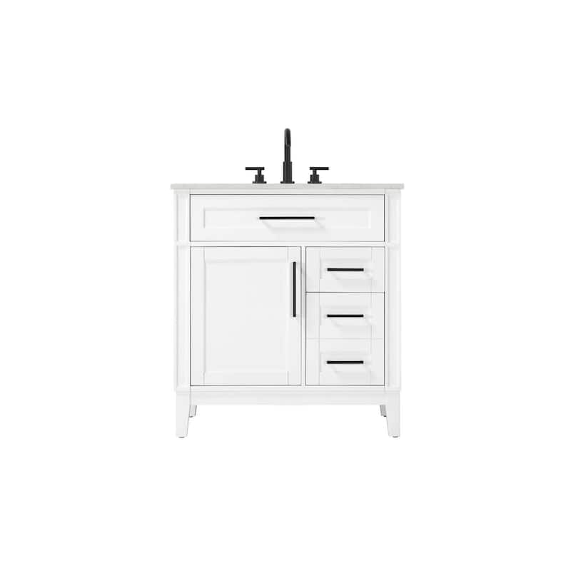 Rachel Single Bathroom Vanity (32-42 inch) - White - 32"