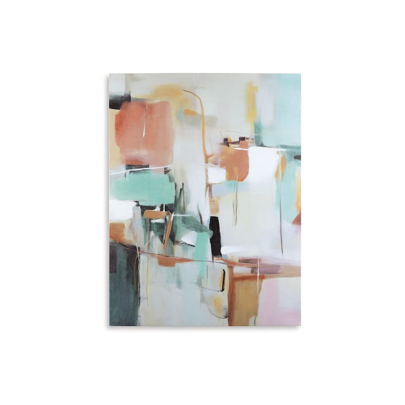 Signature Design by Ashley Langward Green/White/Orange Wall Art