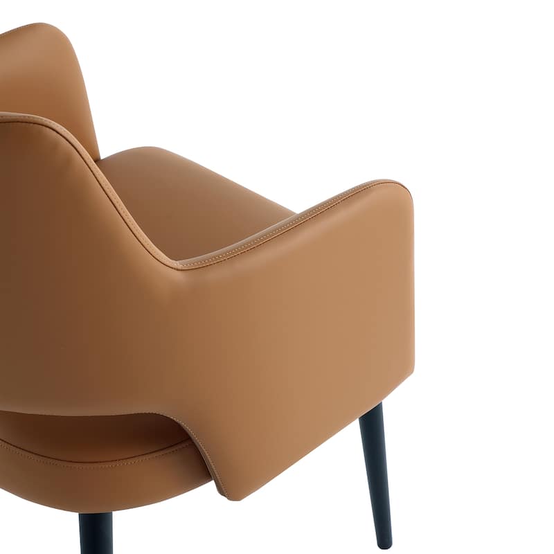 Manhattan Comfort Tremont Leatherette Dining Arm Chair with Metal Legs