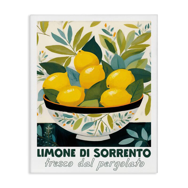 Stupell Charming Bowl of Lemons Canvas Wall Art Design By Lux + Me Designs - 36 x 48