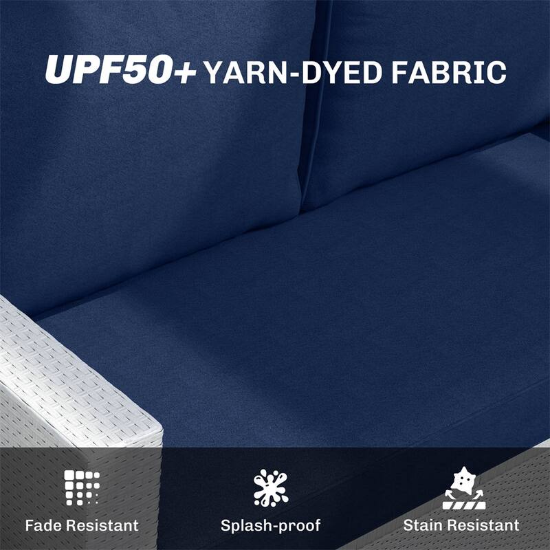 Fabric Outdoor Cushion Set with Washable Covers - Seat Cushion: 45.9" L x 26" W x 4.9" H