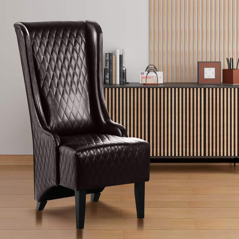 Christopher Knight Home - Evelyn High-Back Upholstered Wingback Accent Chair with Wooden Legs