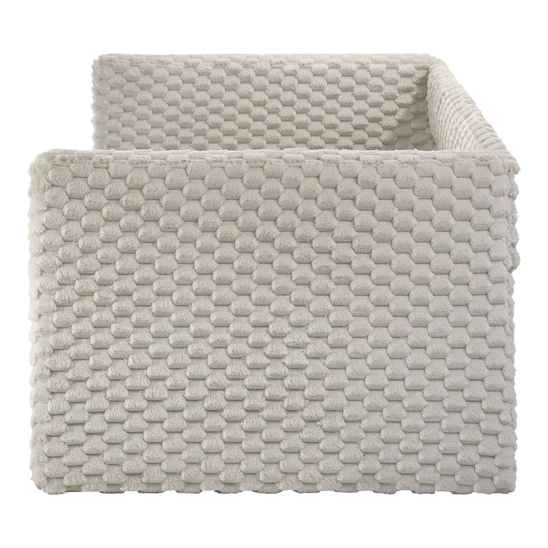 Furniture of America Rein White Twin Upholstered Daybed with Trundle