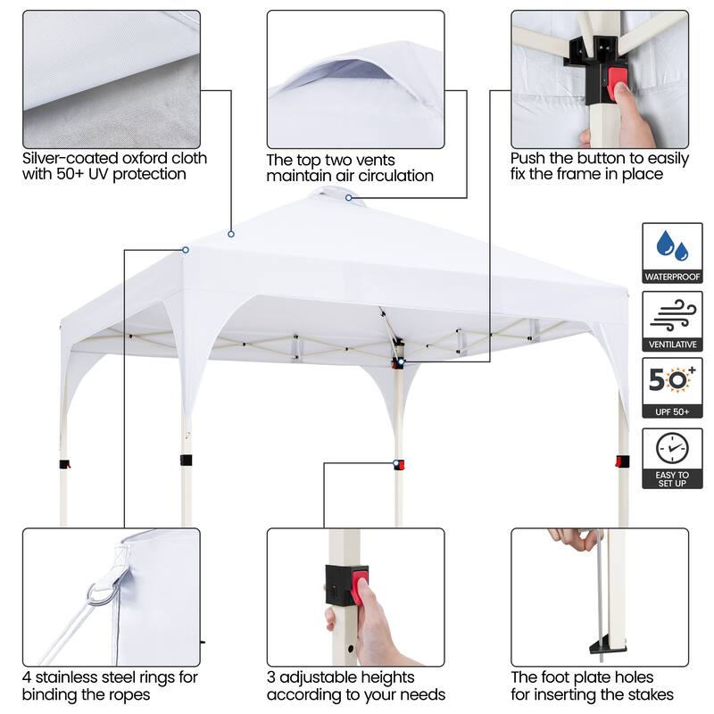 Yaheetech 10x10ft Outdoor Pop-Up Canopy Tent with Stakes Sandbags