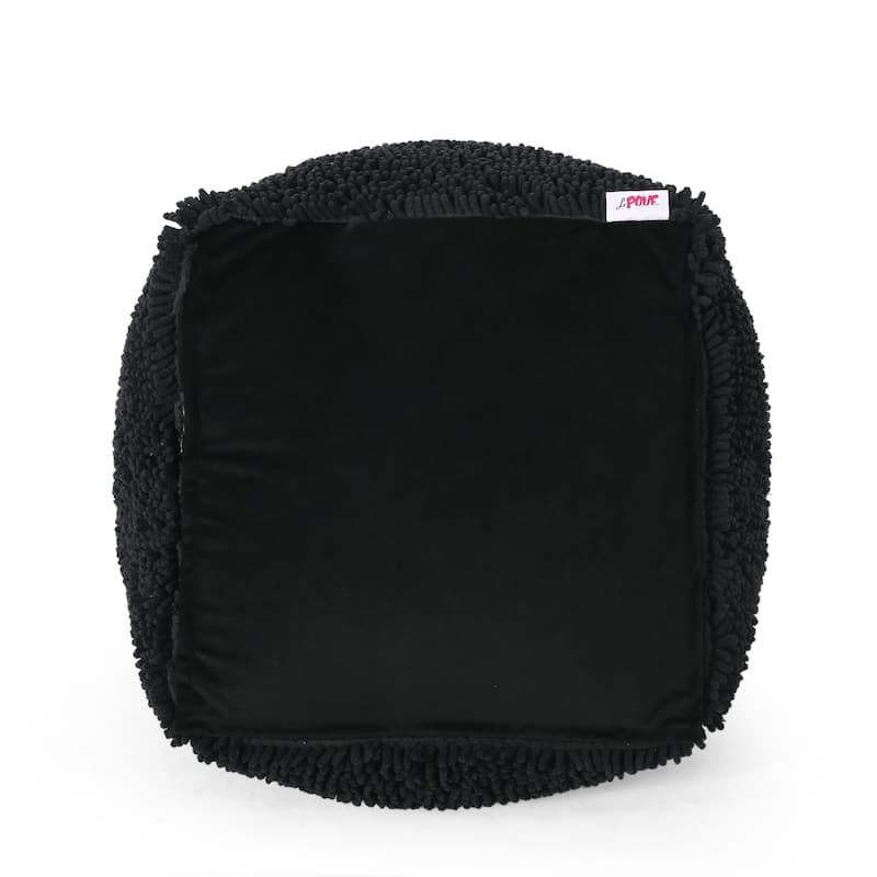 Moloney Modern Microfiber Chenille Square Pouf by Christopher Knight Home