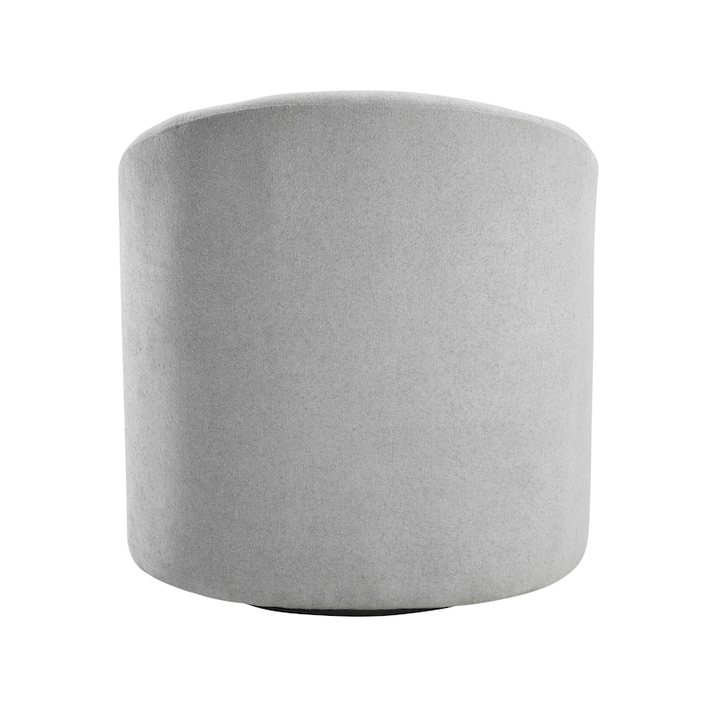 Boucle Swivel Barrel Chair, Round Upholstered Leisure Armchair, Reading Accent Chair with Curved Back & Metal Base