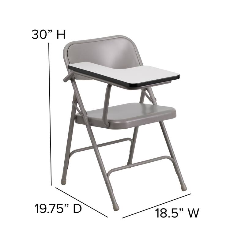 2 Pack Premium Steel Folding Chair with Right Handed Tablet Arm - Event Chair