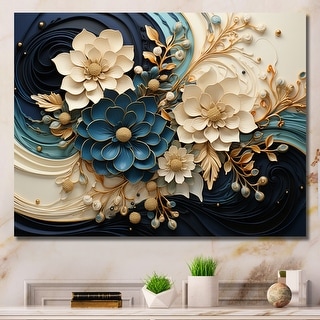 Designart "Liquid Ink Spiralscape II" Abstract Spirals Canvas Prints