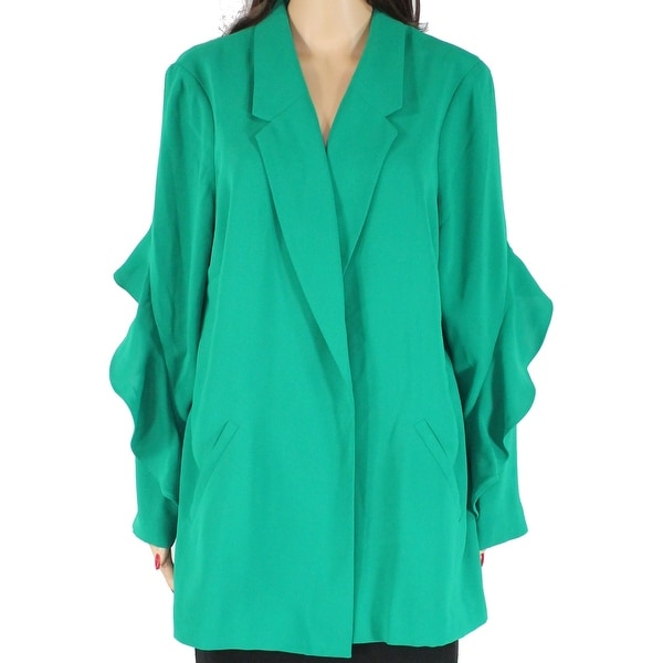 Alfani Women's Jacket Green Size XL Flounce Sleeve Notched Collar. Opens flyout.